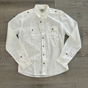 Vintage Cockpit USA Mens White Long Sleeve D.I. Heritage Button Up Shirt‎ Size M